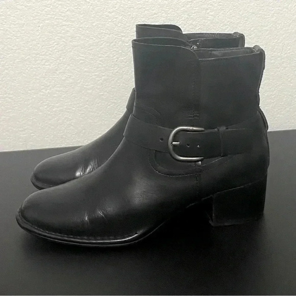 UGG Biker Moto Ankle Boots Black Leather Bikercore Combat Festival - Picture 10 of 17